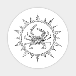 Black and White Crab Magnet